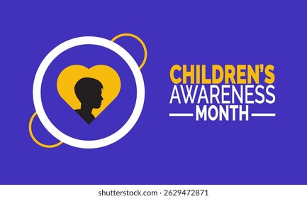 Children’s Awareness Month. Kids’ Safety Poster, Awareness Banner, Social Media Post, Educational Cards, and Background Design Inspiration Vector Illustration