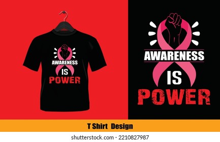 Awareness is power vector t shirts design - Printable T-Shirt Vector Design