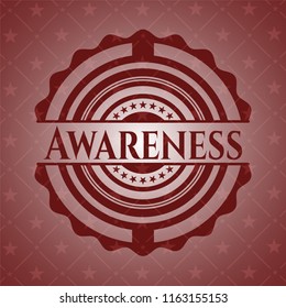 Awareness red icon or emblem
