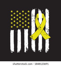 Awareness Ribbon - Bone Cancer awareness American Distressed Flag vector t shirt design