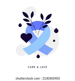 Awareness ribbon. Care, charity, solidarity. Simple flat illustration. Vector file.