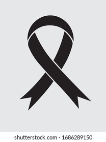 Awareness ribbon for funerals and bad occasions. Vector illustration.