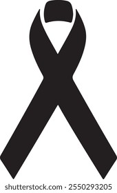 Awareness ribbon glyph icon, world cancer day and support, cancer ribbon vector icon, vector graphics, editable stroke solid sign,