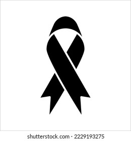 Awareness ribbon icon. Breast cancer, AIDS ribbon day. Support and solidarity concept. Vector illustration on white background.