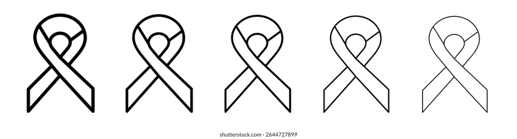 Awareness ribbon icon flat illustration set logo