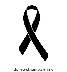 awareness ribbon icon image vector illustration design  black and white