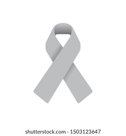 Awareness ribbon icon isolated on white background. Awareness ribbon icon in trendy design style. Breast Cancer Awareness Ribbon. 