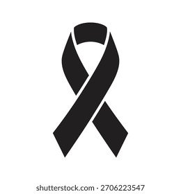 Awareness ribbon icon representing a support for a cause and a campaign for a health and a social issue with a solidarity