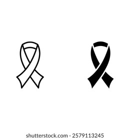 Awareness ribbon  icon set color editable 