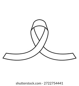 Awareness ribbon icon vector. Ribbon Illustration sign. Cancer Ribbon symbol or logo.