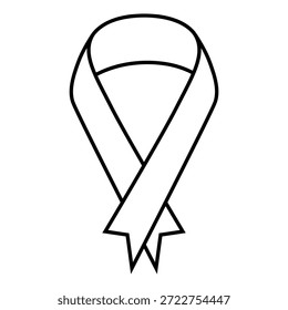 Awareness ribbon icon vector. Ribbon Illustration sign. Cancer Ribbon symbol or logo.