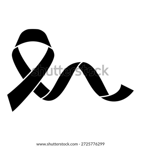 Awareness ribbon icon vector. Ribbon Illustration sign. Cancer Ribbon symbol or logo.