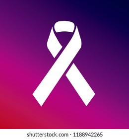 Awareness ribbon icon vector illustrator creative design purple and pink gradient background minimal design