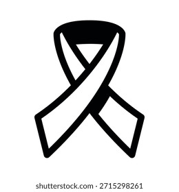 Awareness ribbon icon in vector style showing support for various causes and movements throughout the community in modern design