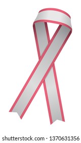 Awareness ribbon illustration (pink&silver)