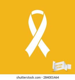 awareness ribbon isolated on the yellow background