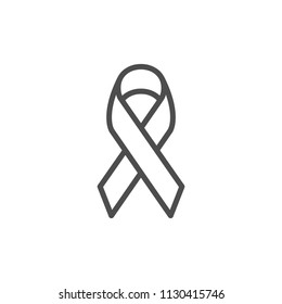 Awareness ribbon line icon