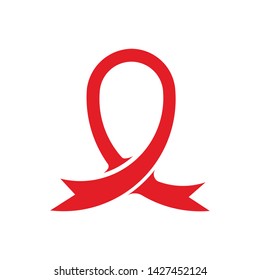 Awareness ribbon logo. oncology sign 