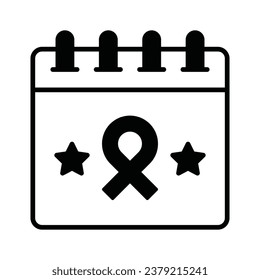 Awareness ribbon on calendar, healthcare awareness vector design