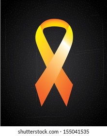 awareness ribbon over black background. vector illustration awareness ribbon over black background. vector illustration