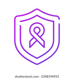 An awareness ribbon with protection shield, awareness icon design