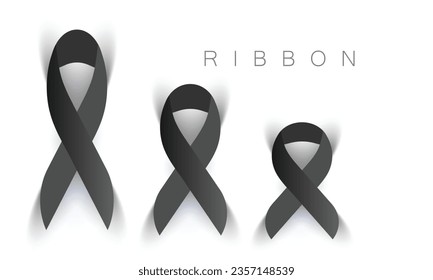Awareness Ribbon set in different color. health, cancer, disease, Vector illustration.