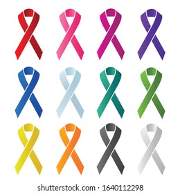 Awareness ribbon set vector image