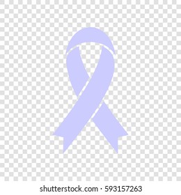 Awareness ribbon sign. Vector. Periwinkle icon on transparent background.