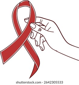 Faixa de Consciência Simbolizando Unidade e Esperança para Combater uma Epidemia Global Exibida em um Mapa Mundial	
