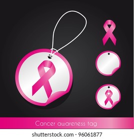 awareness ribbon tags over black background. vector