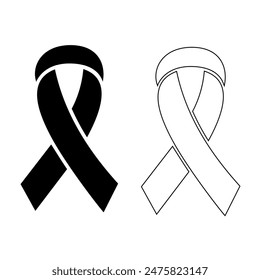 Awareness Ribbon Vector Art, Icons and Graphics Template. Isolated White Background