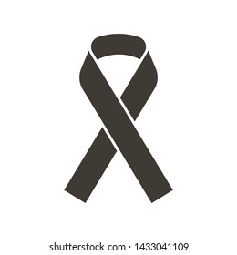 Awareness Ribbon. Vector Flat Glyph Icon Illustration. Symbol For Awareness Of Different Diseases And Support, Raise Consciousness For A Cause