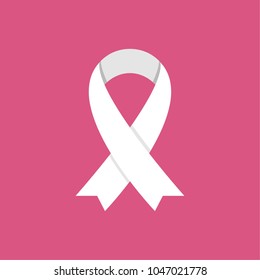 Awareness Ribbon Vector Icon, Brest Cancer