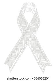 Awareness ribbon. Vector. Illustration. Zentangle stylized. Freehand pencil. Hand drawn.