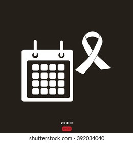 Awareness Ribbons. AIDS icon. Breast cancer awareness symbol