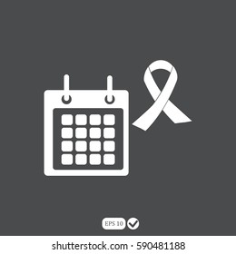 Awareness Ribbons. AIDS icon. Breast cancer awareness symbol