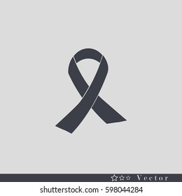 Black Awareness Ribbon Icon Vector Eps Stock Vector (Royalty Free ...