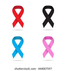 awareness ribbons collection. vector illustration
