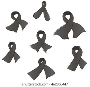 Awareness ribbons of common cancer vector