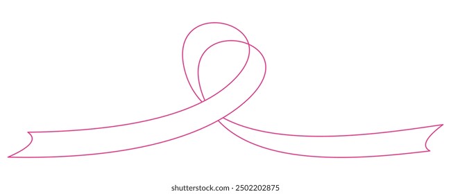 awareness ribbons line art style. breast cancer awareness element vector