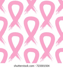 Awareness ribbons seamless pattern. Sketch, grunge, graffiti, paint, brush. Vector illustration.