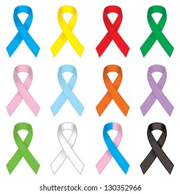 awareness ribbons set