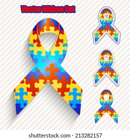 awareness ribbons set