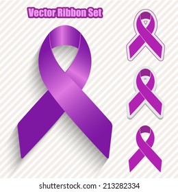 awareness ribbons set