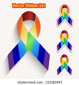 awareness ribbons set