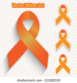 awareness ribbons set