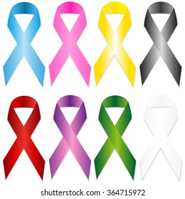 Awareness ribbons set.
