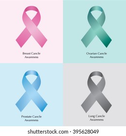 Awareness ribbons. Vector illustration.
