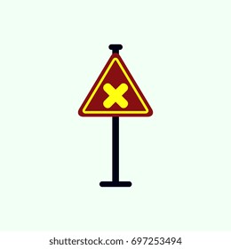awareness sign with an x sign, road symbol