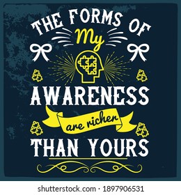 Awareness T shirt design- Vector print design for t shirt and apparel.